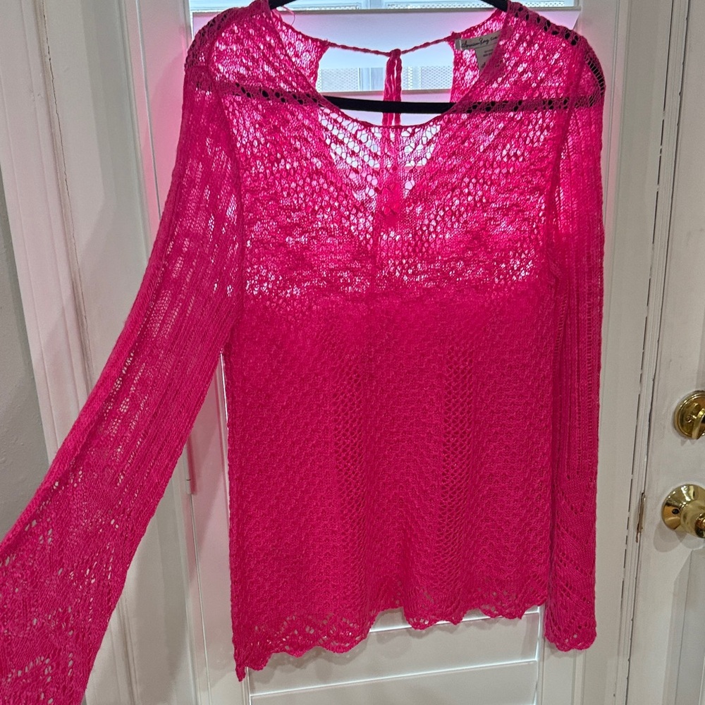 American Rag Pink Lace Tunic Top